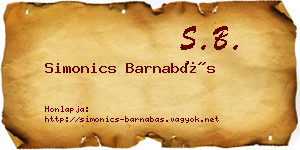 Simonics Barnabás névjegykártya