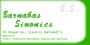 barnabas simonics business card